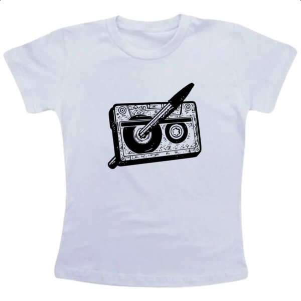 Camiseta Infanto Juvenil Nostalgia Fita K7 e Caneta