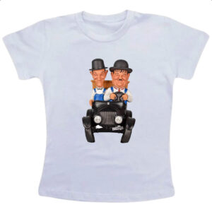 Camiseta Infanto Juvenil Nostalgia O Gordo e o Magro Calhambeque