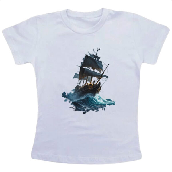 Camiseta Infanto Juvenil Navio em mar aberto