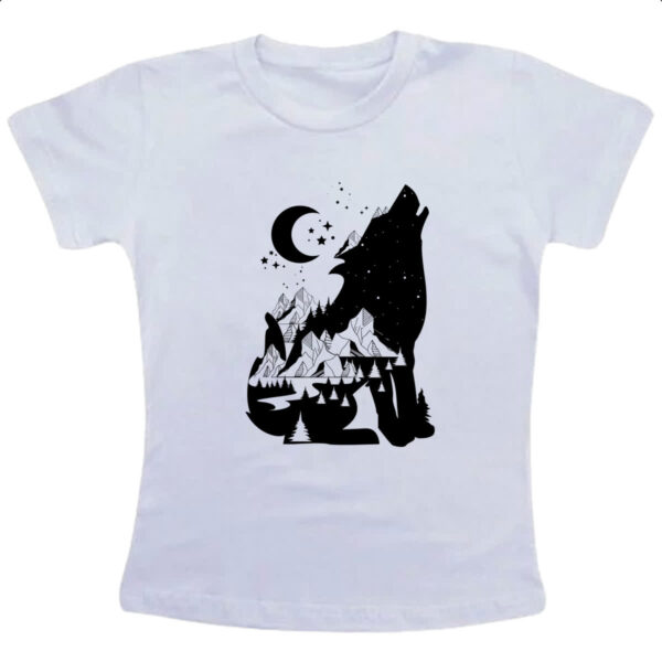 Camiseta Infanto Juvenil Night Wolf