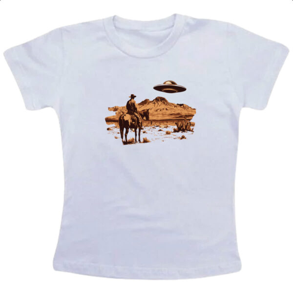 Camiseta Infanto Juvenil UFO e Cowboy