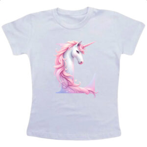 Camiseta Infanto Juvenil Unicornio Alfabeto Letra L