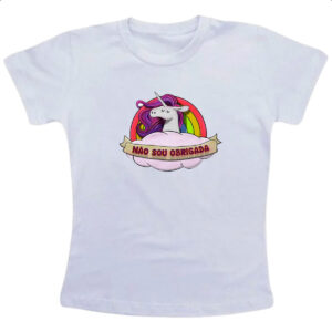 Camiseta Infanto Juvenil Unicornio nao sou obrigada