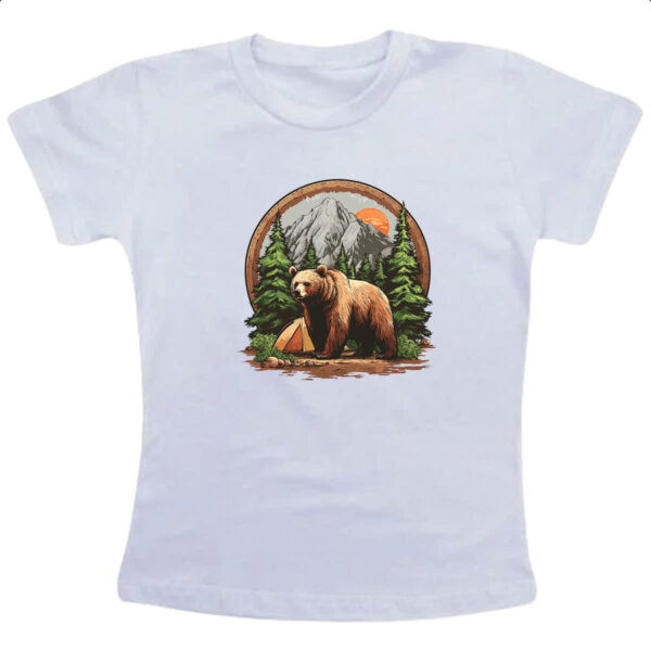 Camiseta Infanto Juvenil Urso camping