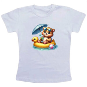 Camiseta Infanto Juvenil Urso na boia