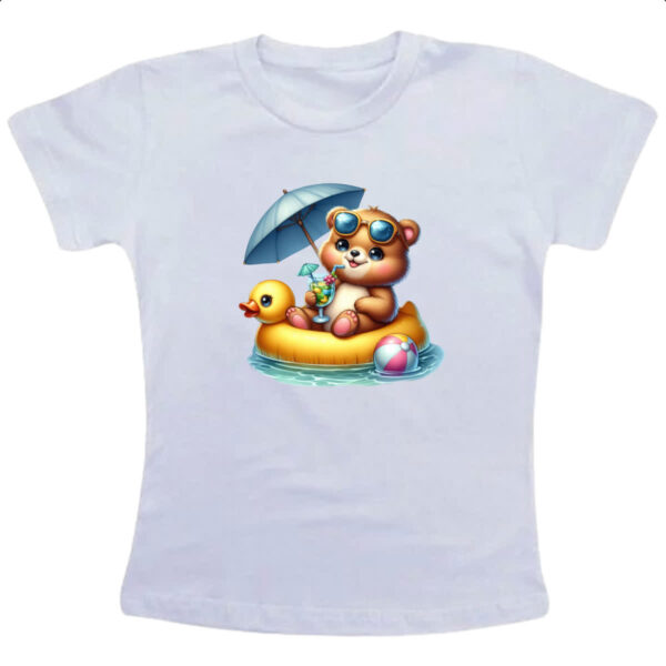 Camiseta Infanto Juvenil Urso na boia