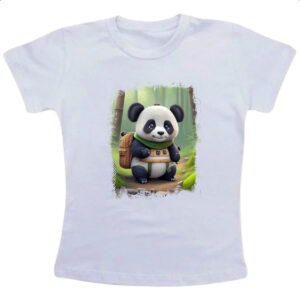 Camiseta Infanto Juvenil Urso panda aventureiro