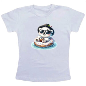Camiseta Infanto Juvenil Urso polar na boia