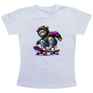 Camiseta Infanto Juvenil Urso skatista