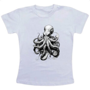 Camiseta Infanto Juvenil Octopus desenho tatoo style