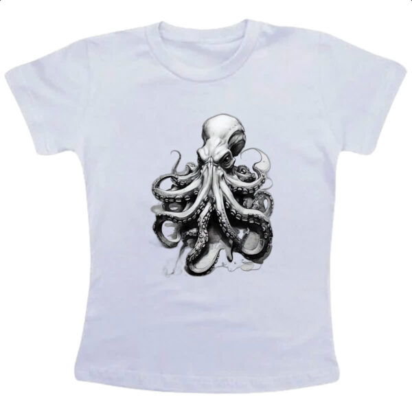 Camiseta Infanto Juvenil Octopus desenho tatoo style
