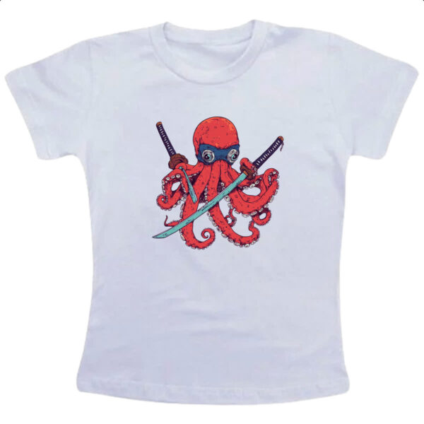 Camiseta Infanto Juvenil Octopus samurai