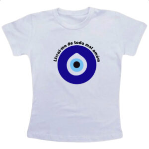 Camiseta Infanto Juvenil Olho grego livrai-me do mal