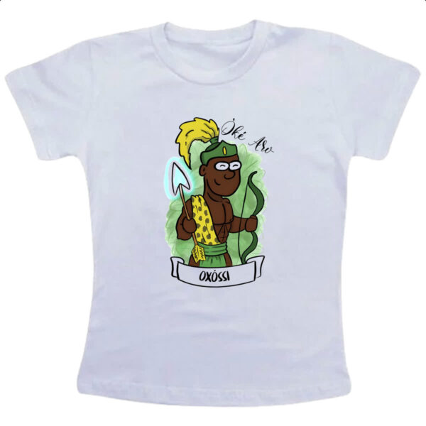 Camiseta Infanto Juvenil Orixas Cartoon Oxossi Oke Aro