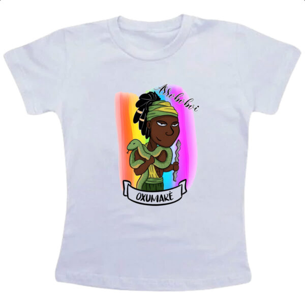 Camiseta Infanto Juvenil Orixas Cartoon Oxumare Arrobohvi