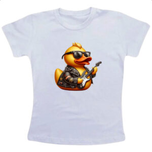 Camiseta Infanto Juvenil Patinho de borracha Rockeiro