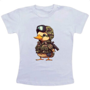 Camiseta Infanto Juvenil Patinho militar