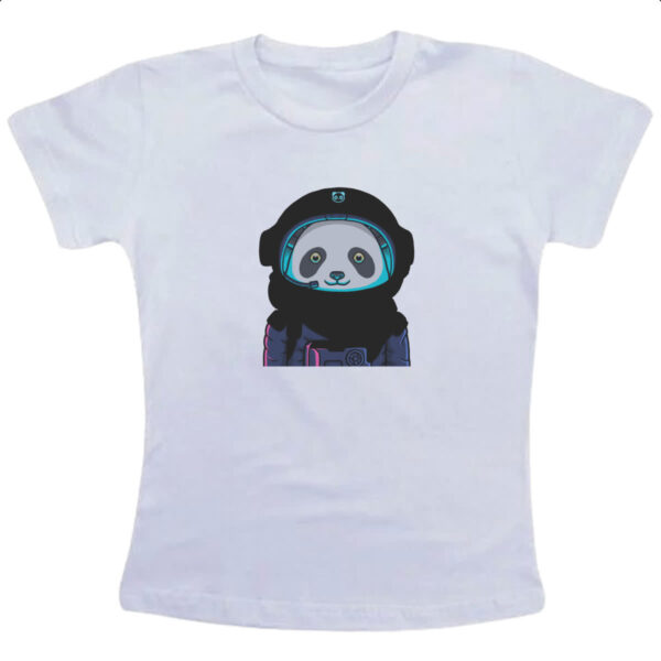 Camiseta Infanto Juvenil Panda astronauta cartoon