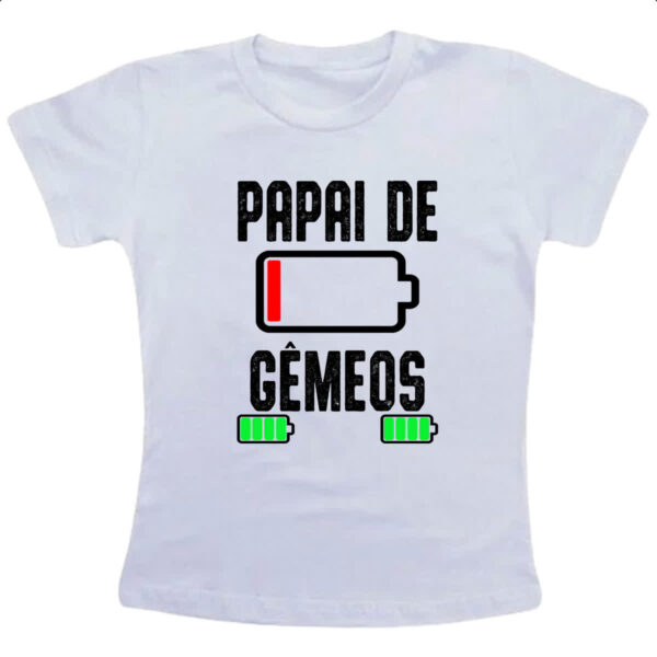 Camiseta Infanto Juvenil Papai de gemeos