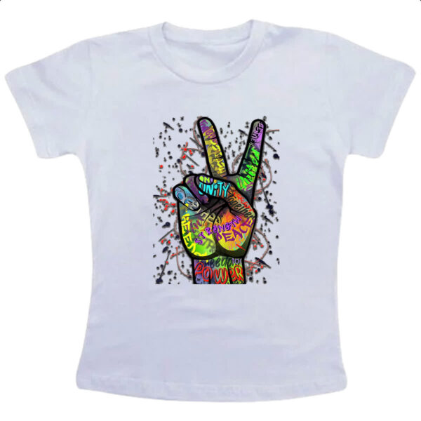 Camiseta Infanto Juvenil Paz e amor grafite