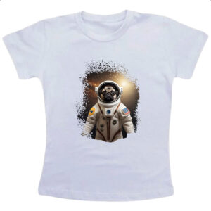 Camiseta Infanto Juvenil Pug astronauta