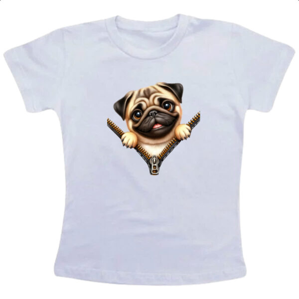 Camiseta Infanto Juvenil Pug no Ziper