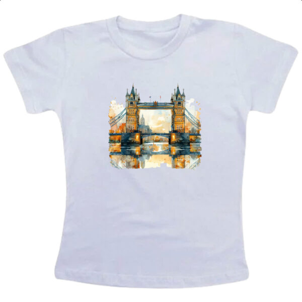 Camiseta Infanto Juvenil Ponte de Londres watercolor