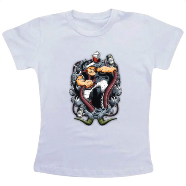 Camiseta Infanto Juvenil Popeye vs Kraken