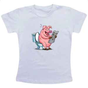 Camiseta Infanto Juvenil Porco na sala de forca