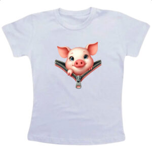 Camiseta Infanto Juvenil Porco no ziper