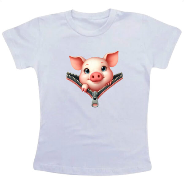 Camiseta Infanto Juvenil Porco no ziper