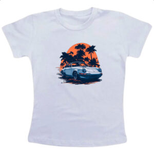 Camiseta Infanto Juvenil Porsche Branco Sunset