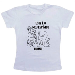 Camiseta Infanto Juvenil Preguica Este e o meu espirito animal