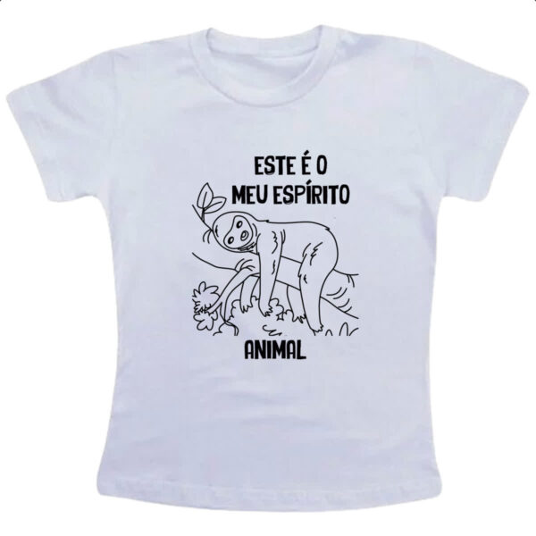 Camiseta Infanto Juvenil Preguica Este e o meu espirito animal