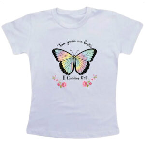 Camiseta Infanto Juvenil Religiosa sua graca me basta