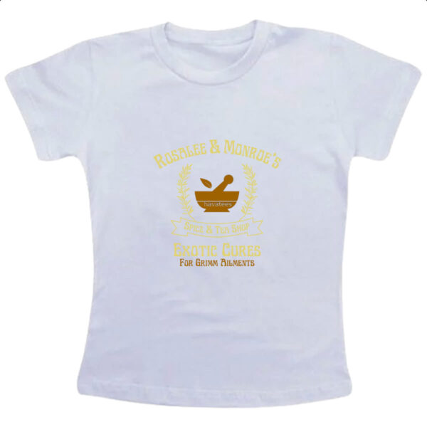 Camiseta Infanto Juvenil Rosalee e Monroe exotic cures