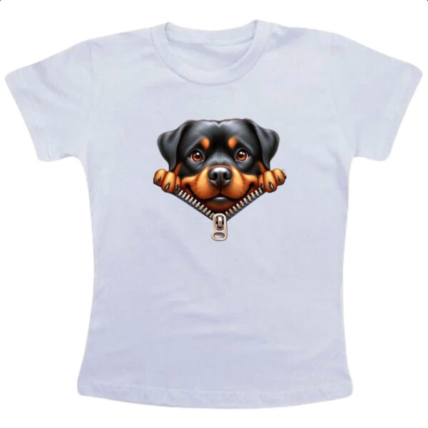 Camiseta Infanto Juvenil Rottweiler no Ziper
