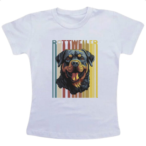 Camiseta Infanto Juvenil Rottweller retro vintage