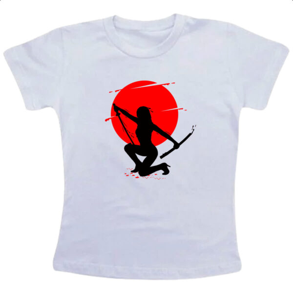 Camiseta Infanto Juvenil Samurai girl silhueta