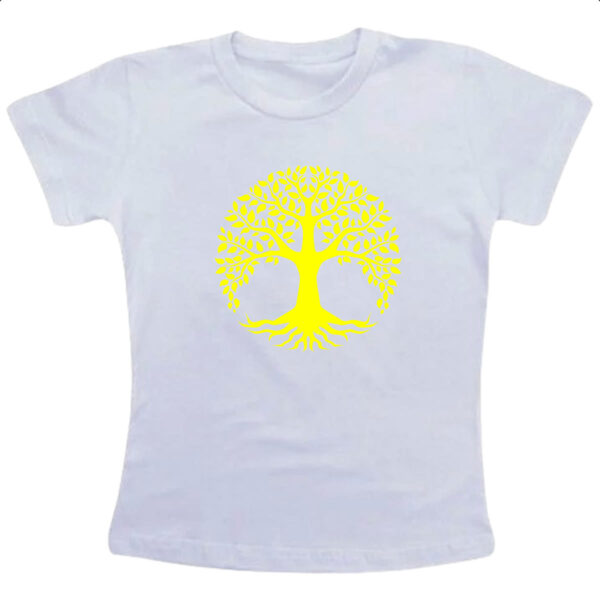 Camiseta Infanto Juvenil Arvore da vida amarela