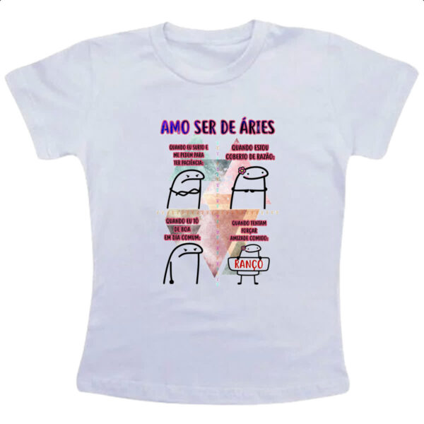 Camiseta Infanto Juvenil Signo Amo ser de Aries