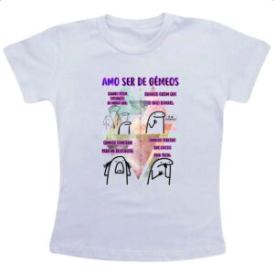 Camiseta Infanto Juvenil Signo Amo ser de Gemeos
