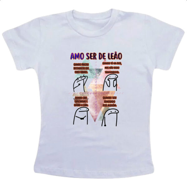 Camiseta Infanto Juvenil Signo Amo ser de Leao