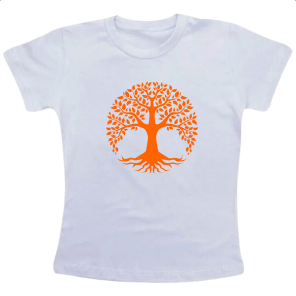 Camiseta Infanto Juvenil Arvore da vida laranja