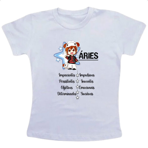 Camiseta Infanto Juvenil Signo Cute Aries