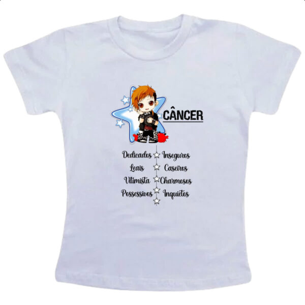 Camiseta Infanto Juvenil Signo Cute Cancer