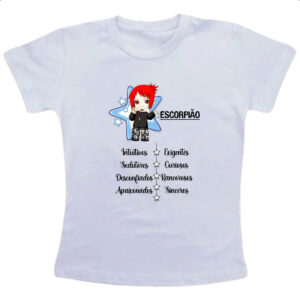 Camiseta Infanto Juvenil Signo Cute Escorpiao