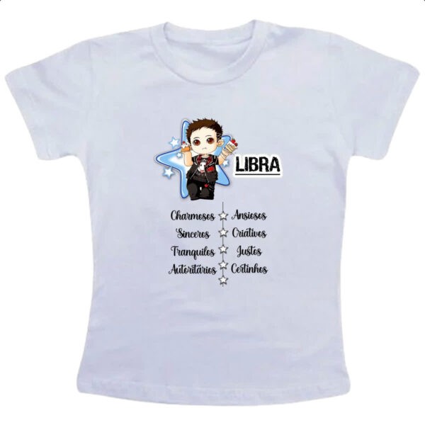 Camiseta Infanto Juvenil Signo Cute Libra