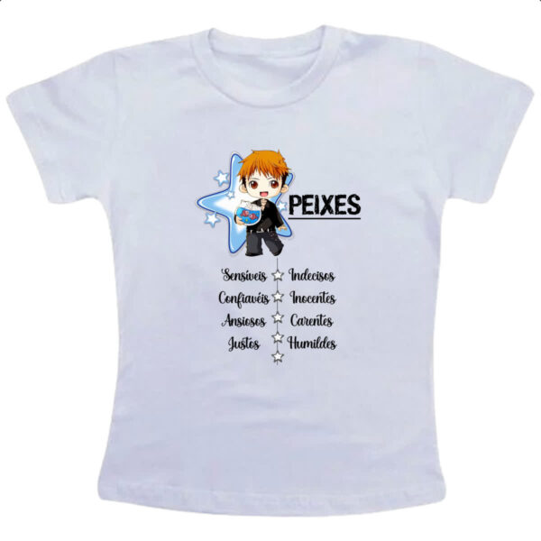 Camiseta Infanto Juvenil Signo Cute Peixes