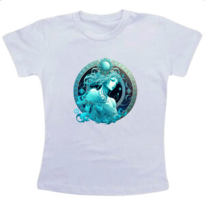 Camiseta Infanto Juvenil Signo de Aquario placa de luxo
